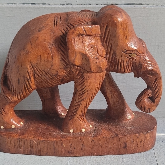 Accents Vintage Hand Carved Wooden Elephant Figurine Poshmark